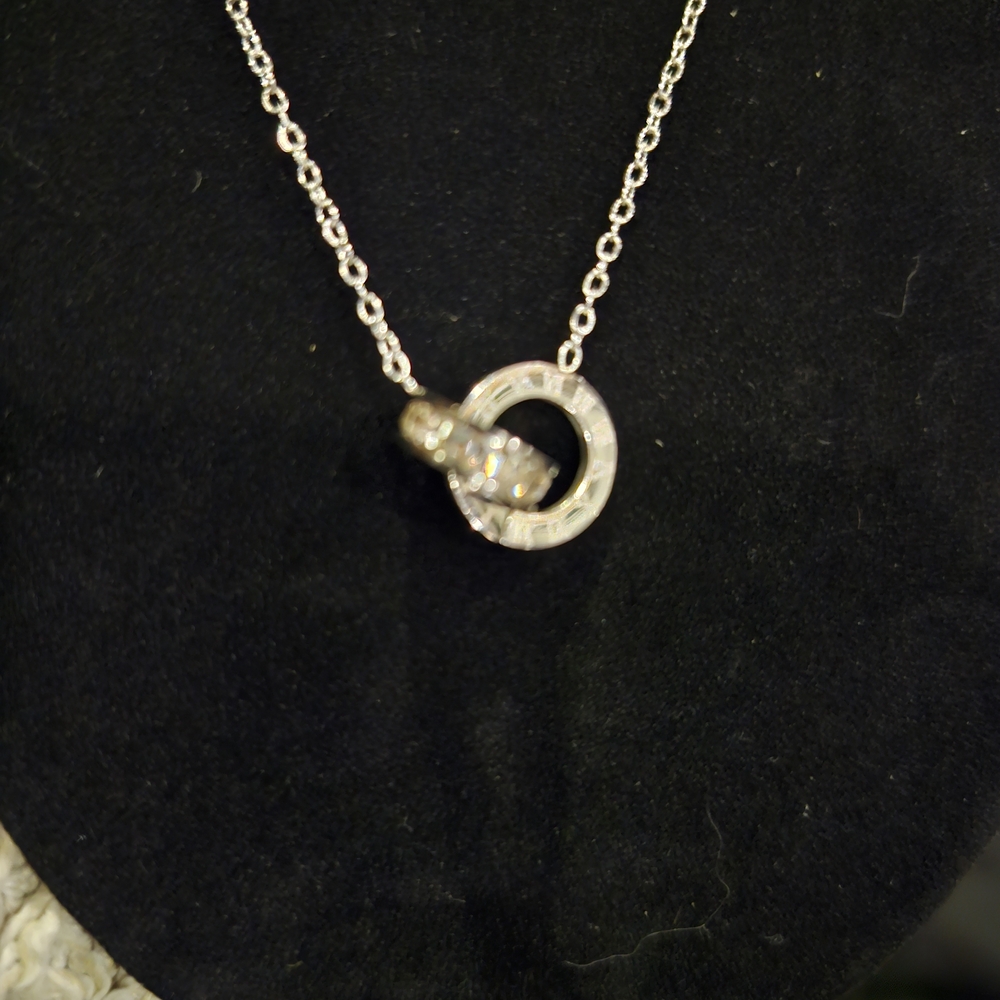 Elegant Silver Necklace And Matching Braclet with Roman Numeral Design #7 - Picture 2 of 3
